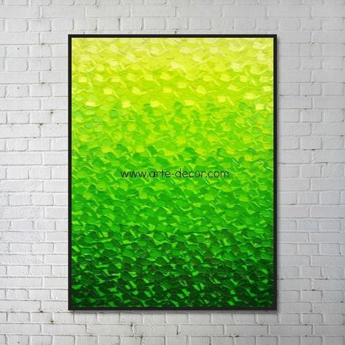 Abstract in Green Palette Knife Canvas Art Painting