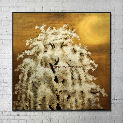 The White Tree In Moonlight Canvas Art Painting