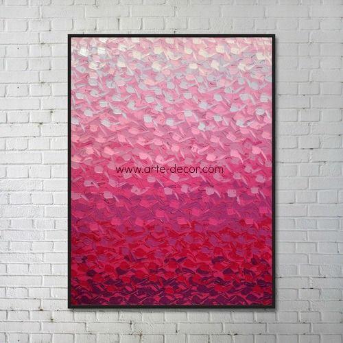 Abstract in Rose Pink Palette Knife Canvas Art Painting