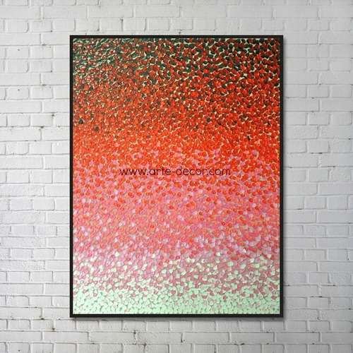 Crimson Abstract Palette Knife Canvas Art Painting
