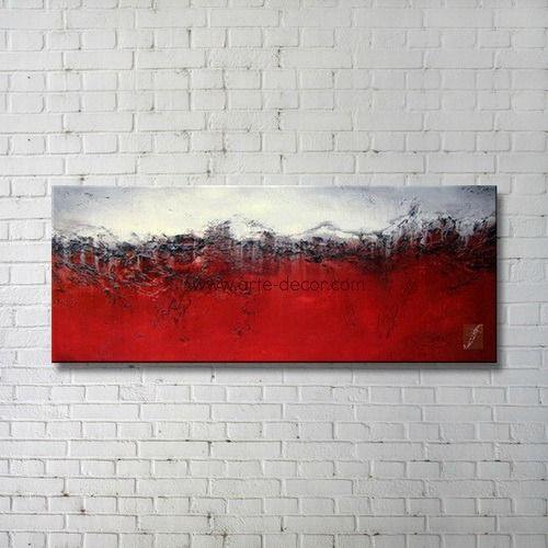 Crimson Two Tone Abstract Art Canvas
