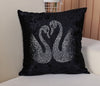 Swan Cushion Covers in Velvet with Silver Studs - Arte Decor